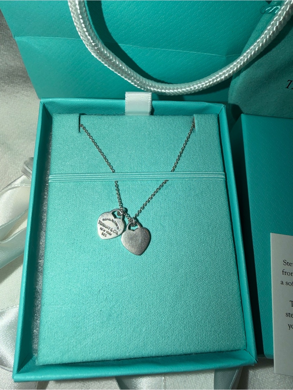 Tiffany & Co. Sterling Silver Double Heart Necklace - Picture 6 of 6